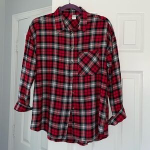 Divided By H&M Womens Red Plaid Long Sleeves Collared Button Up SizeUS6 EURO36